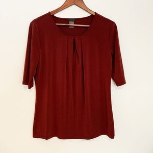 Ann Taylor Factory Keyhole Short Sleeve Shirt